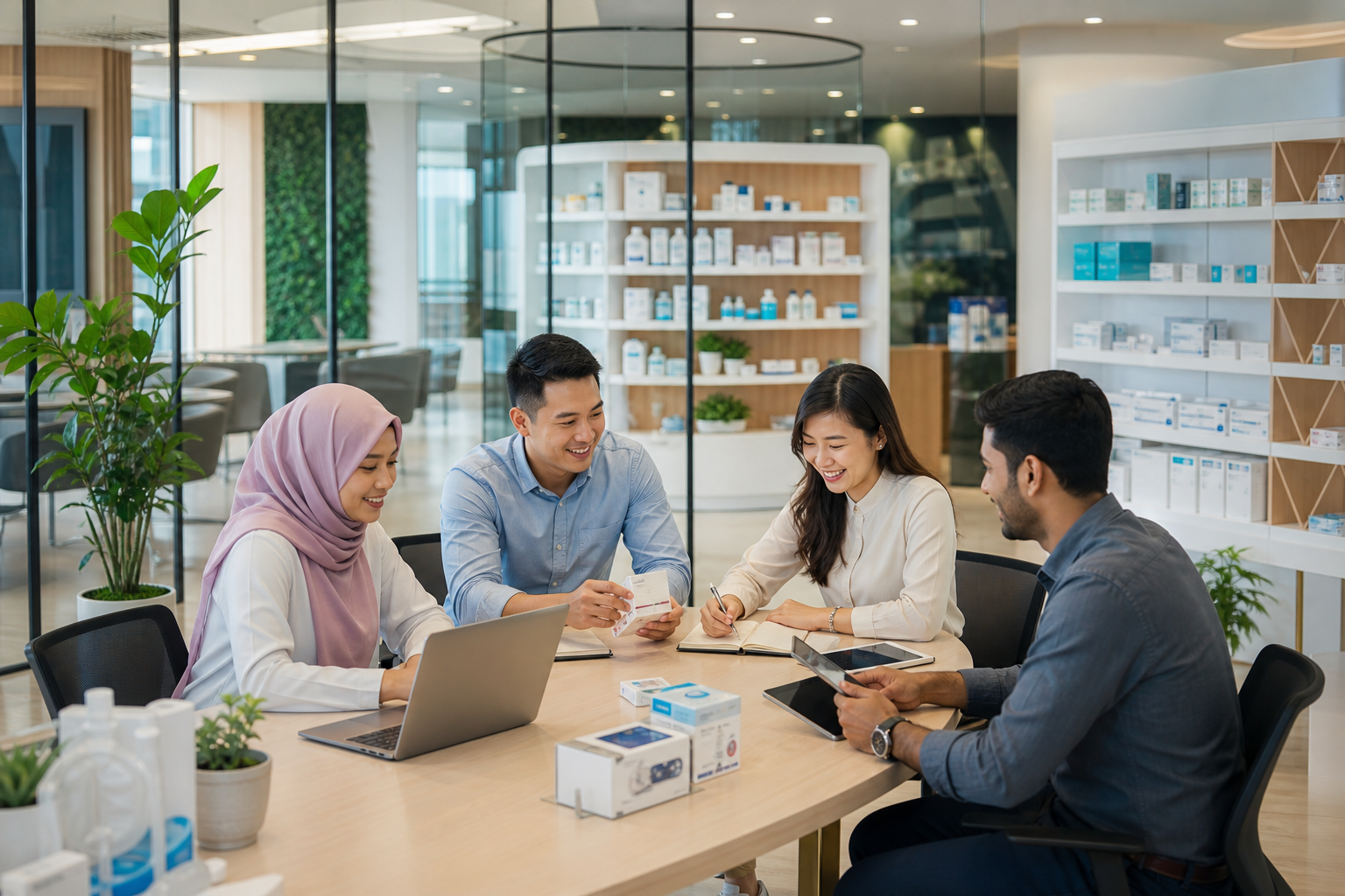 Quest Asia Medical team members coordinating medical supplies in a Malaysian workplace